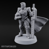 Holding Court With Steel Human Space Knight Miniature for Dungeons and Dragons, Pathfinder or other TTRPGs
