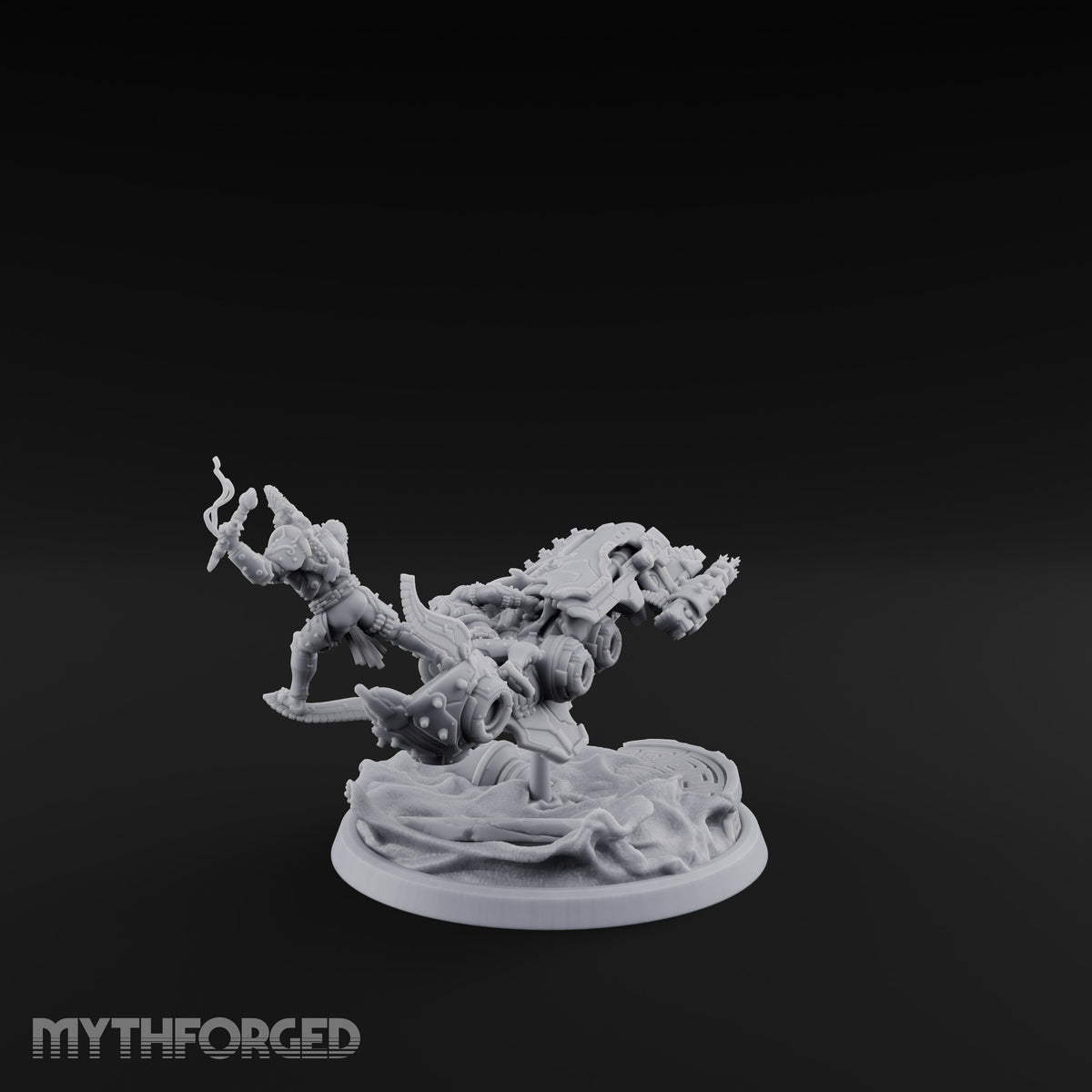 Dust Settles Behind the Pack Human Beast-Bike Rider A — Pilot + Passenger · FX