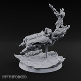 Dust Settles Behind the Pack Human Beast-Bike Rider B — Pilot Only · FX