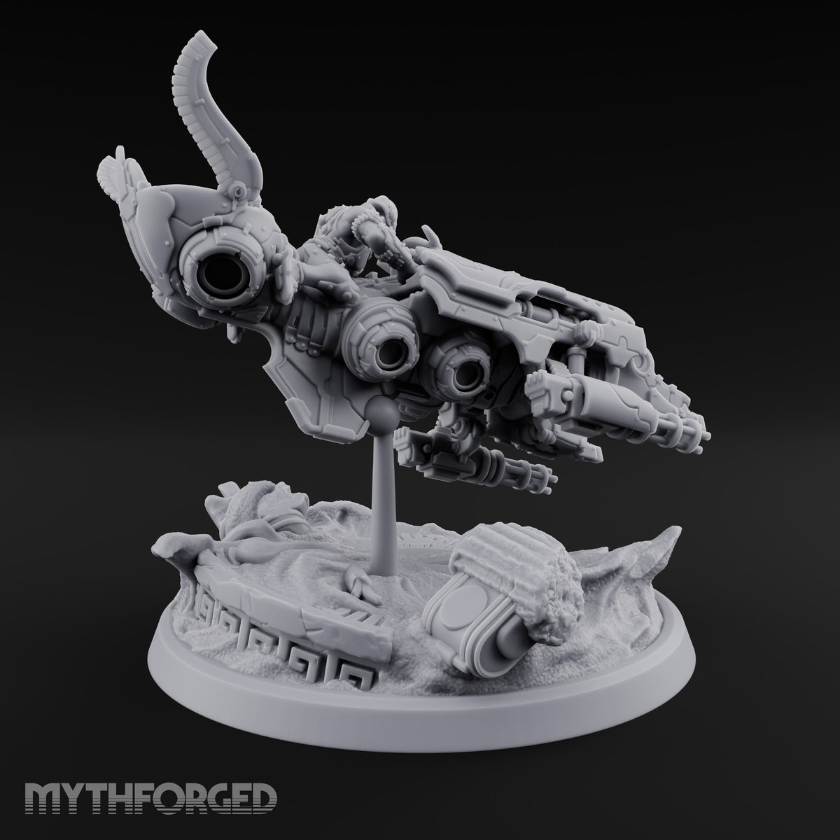 Dust Settles Behind the Pack Human Beast-Bike Rider C — Pilot Only · FX