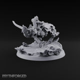 Dust Settles Behind the Pack Human Beast-Bike Rider E — Pilot Only · FX