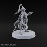 Unbothered by Brambles Elf Druid with Vine Staff and Curved Blade — None · Eagle and Scythe