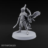 Unbothered by Brambles Elf Druid with Vine Staff and Curved Blade — None · Eagle and Scythe