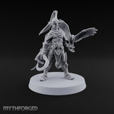 Unbothered by Brambles Elf Druid with Vine Staff and Curved Blade — None · Eagle and Scythe
