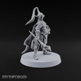 Unbothered by Brambles Elf Druid with Vine Staff and Curved Blade — None · Fire and Wand