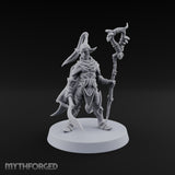 Unbothered by Brambles Elf Druid with Vine Staff and Curved Blade — None · Staff and Sword