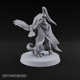 Unbothered by Brambles Elf Druid with Vine Staff and Curved Blade — Pet · Eagle and Scythe