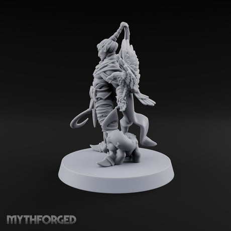 Unbothered by Brambles Elf Druid with Vine Staff and Curved Blade — Pet · Eagle and Scythe