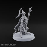 Unbothered by Brambles Elf Druid with Vine Staff and Curved Blade — Pet · Staff and Sword