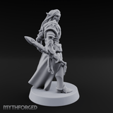 Dual Blades Pensive Elf Fighter Miniature for Dungeons and Dragons, Pathfinder or other TTRPGs