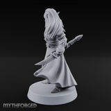 Dual Blades Pensive Elf Fighter Miniature for Dungeons and Dragons, Pathfinder or other TTRPGs