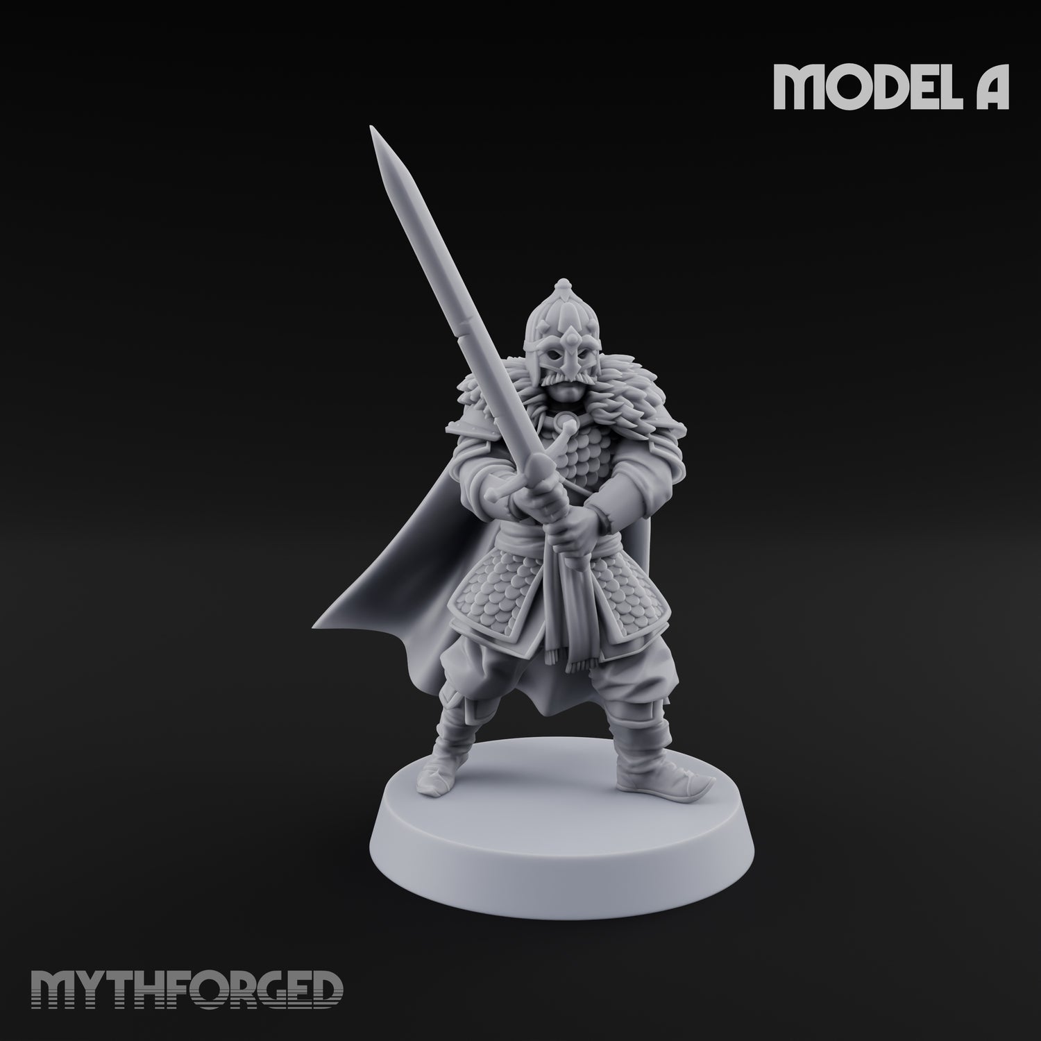 Scale-Clad Sword-Raising Northern Warriors Miniature for Dungeons and Dragons, Pathfinder or other TTRPGs