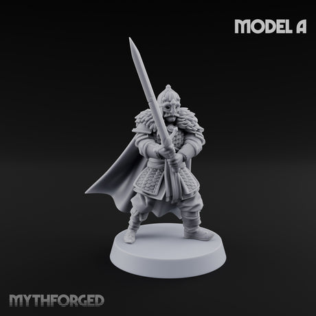 Scale-Clad Sword-Raising Northern Warrior A Miniature for Dungeons and Dragons, Pathfinder or other TTRPGs