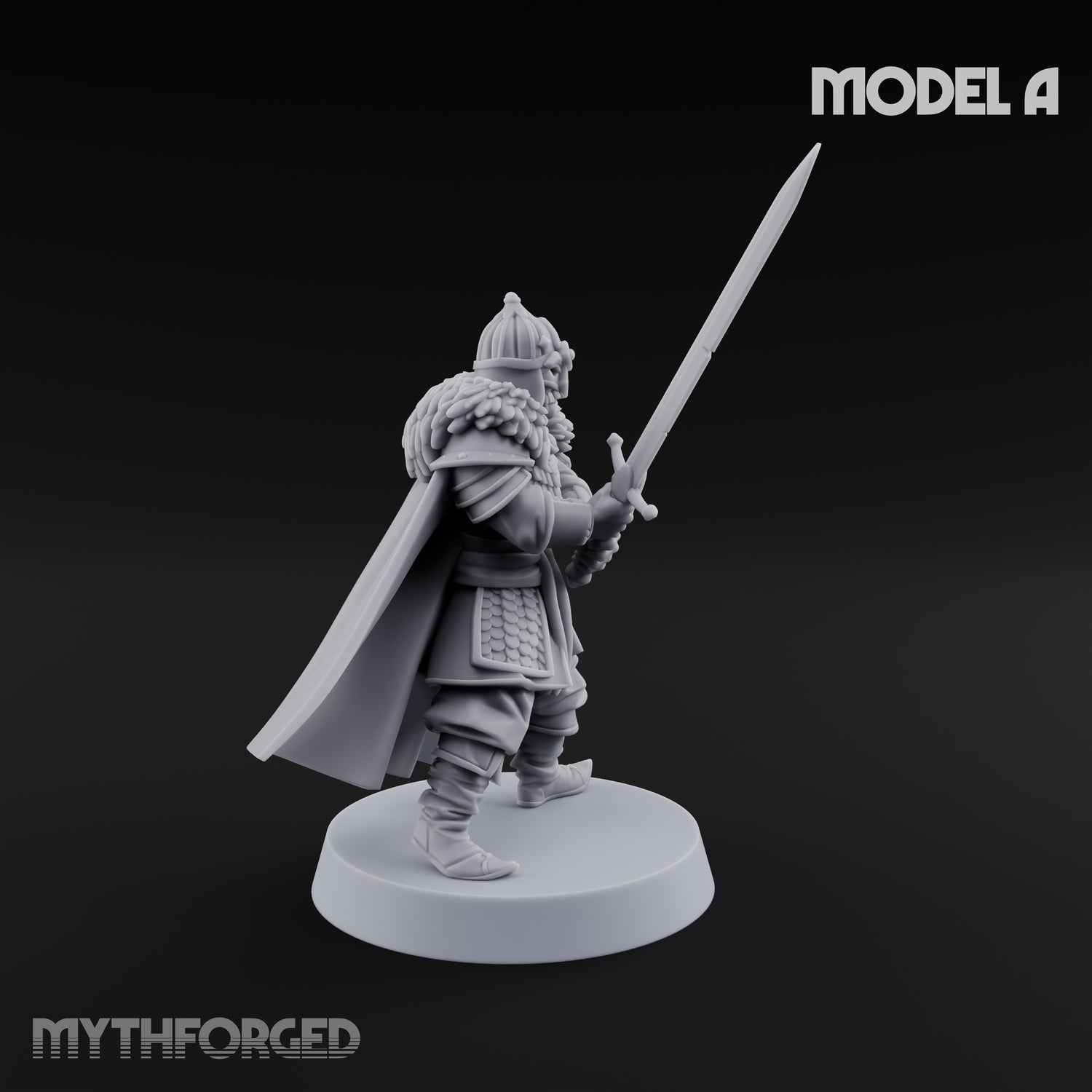 Scale-Clad Sword-Raising Northern Warriors Miniature for Dungeons and Dragons, Pathfinder or other TTRPGs