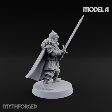Scale-Clad Sword-Raising Northern Warriors Miniature for Dungeons and Dragons, Pathfinder or other TTRPGs