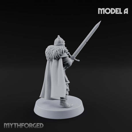 Scale-Clad Sword-Raising Northern Warrior A Miniature for Dungeons and Dragons, Pathfinder or other TTRPGs