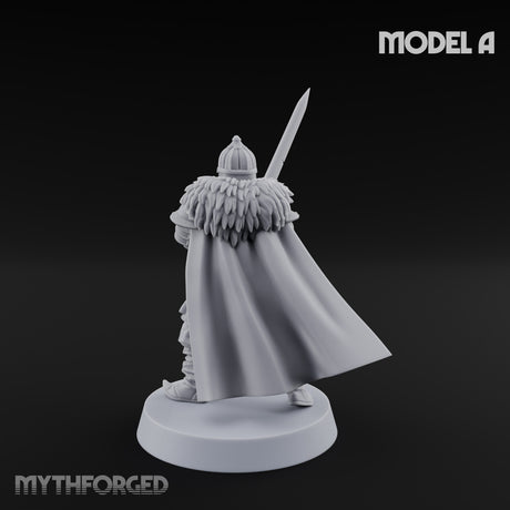 Scale-Clad Sword-Raising Northern Warrior A Miniature for Dungeons and Dragons, Pathfinder or other TTRPGs
