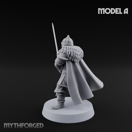 Scale-Clad Sword-Raising Northern Warrior A Miniature for Dungeons and Dragons, Pathfinder or other TTRPGs