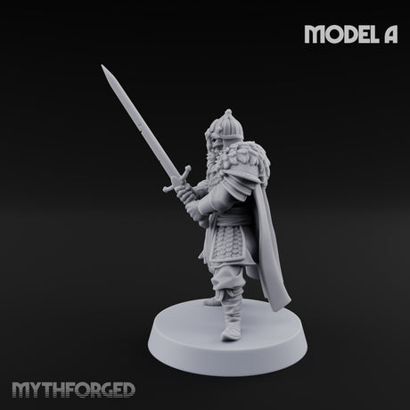 Scale-Clad Sword-Raising Northern Warrior A Miniature for Dungeons and Dragons, Pathfinder or other TTRPGs