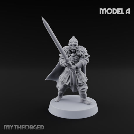 Scale-Clad Sword-Raising Northern Warrior A Miniature for Dungeons and Dragons, Pathfinder or other TTRPGs