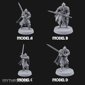Scale-Clad Sword-Raising Northern Warriors Miniature for Dungeons and Dragons, Pathfinder or other TTRPGs