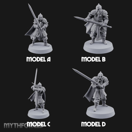 Scale-Clad Sword-Raising Northern Warriors Miniature for Dungeons and Dragons, Pathfinder or other TTRPGs