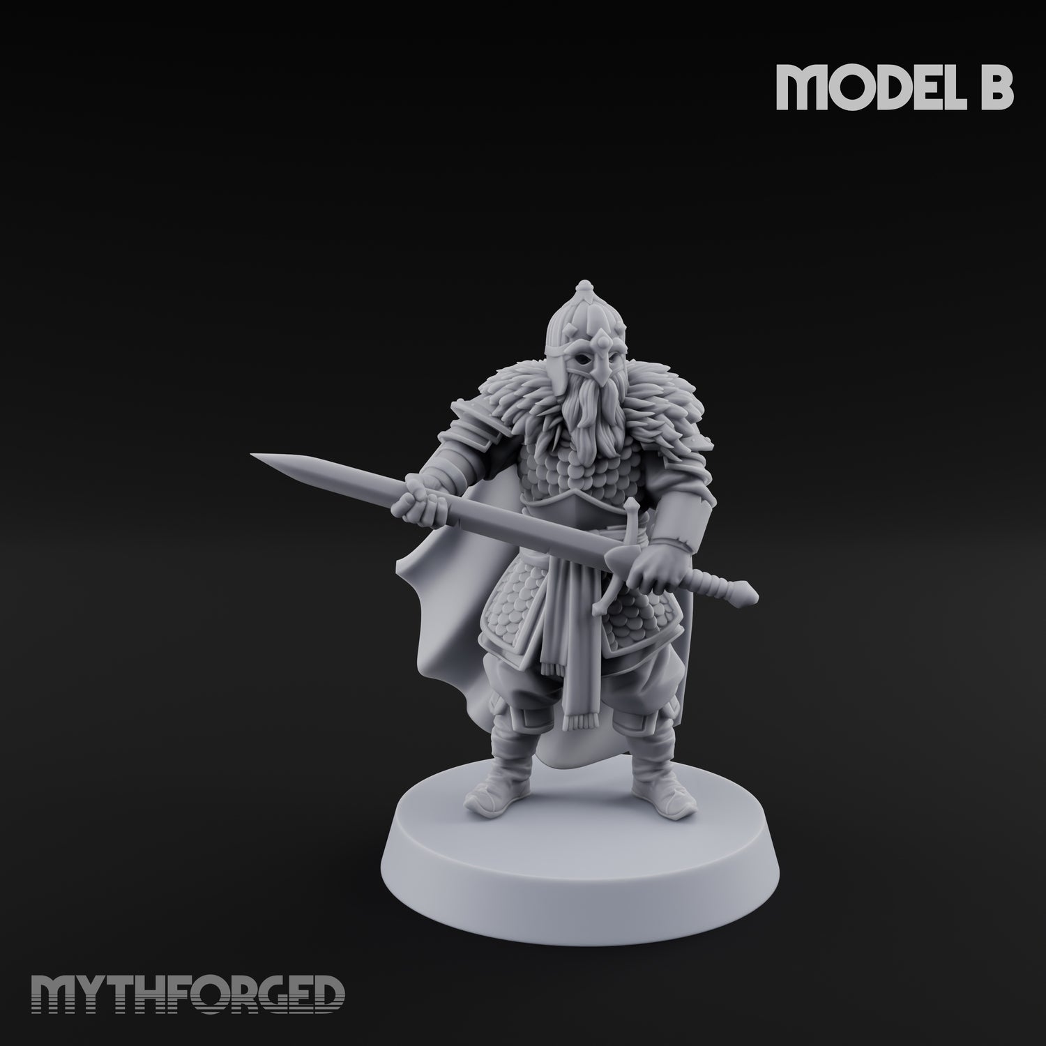Scale-Clad Sword-Raising Northern Warriors Miniature for Dungeons and Dragons, Pathfinder or other TTRPGs