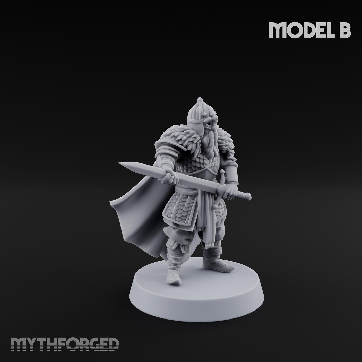 Scale-Clad Sword-Raising Northern Warriors Miniature for Dungeons and Dragons, Pathfinder or other TTRPGs