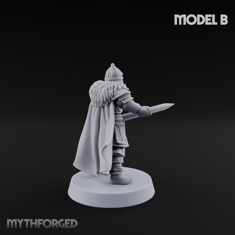 Scale-Clad Sword-Raising Northern Warrior B Miniature for Dungeons and Dragons, Pathfinder or other TTRPGs