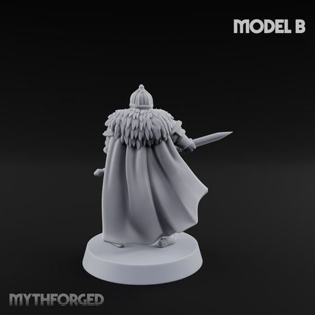 Scale-Clad Sword-Raising Northern Warrior B Miniature for Dungeons and Dragons, Pathfinder or other TTRPGs