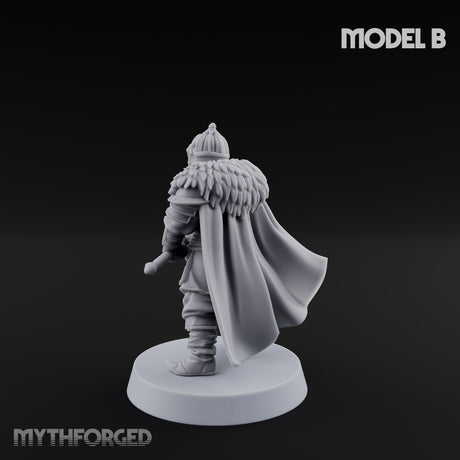 Scale-Clad Sword-Raising Northern Warrior B Miniature for Dungeons and Dragons, Pathfinder or other TTRPGs