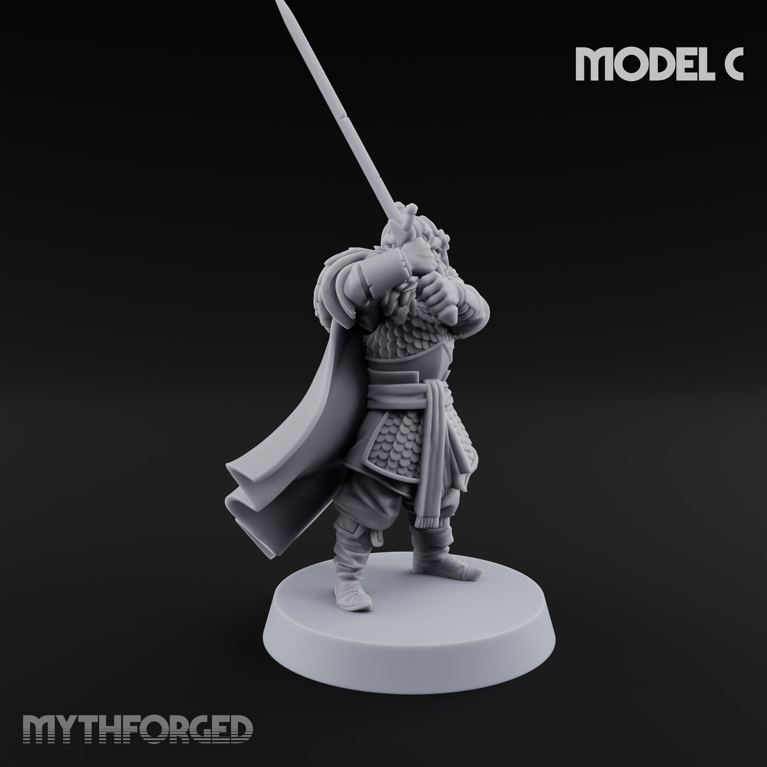 Scale-Clad Sword-Raising Northern Warriors Miniature for Dungeons and Dragons, Pathfinder or other TTRPGs