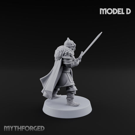 Scale-Clad Sword-Raising Northern Warriors Miniature for Dungeons and Dragons, Pathfinder or other TTRPGs