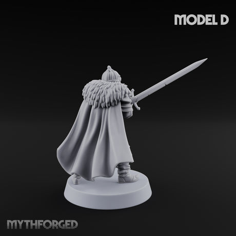 Scale-Clad Sword-Raising Northern Warrior D Miniature for Dungeons and Dragons, Pathfinder or other TTRPGs