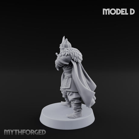 Scale-Clad Sword-Raising Northern Warrior D Miniature for Dungeons and Dragons, Pathfinder or other TTRPGs