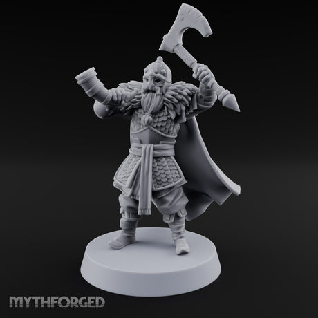 Horn Raising Rallying Chieftain Miniature for Dungeons and Dragons, Pathfinder or other TTRPGs