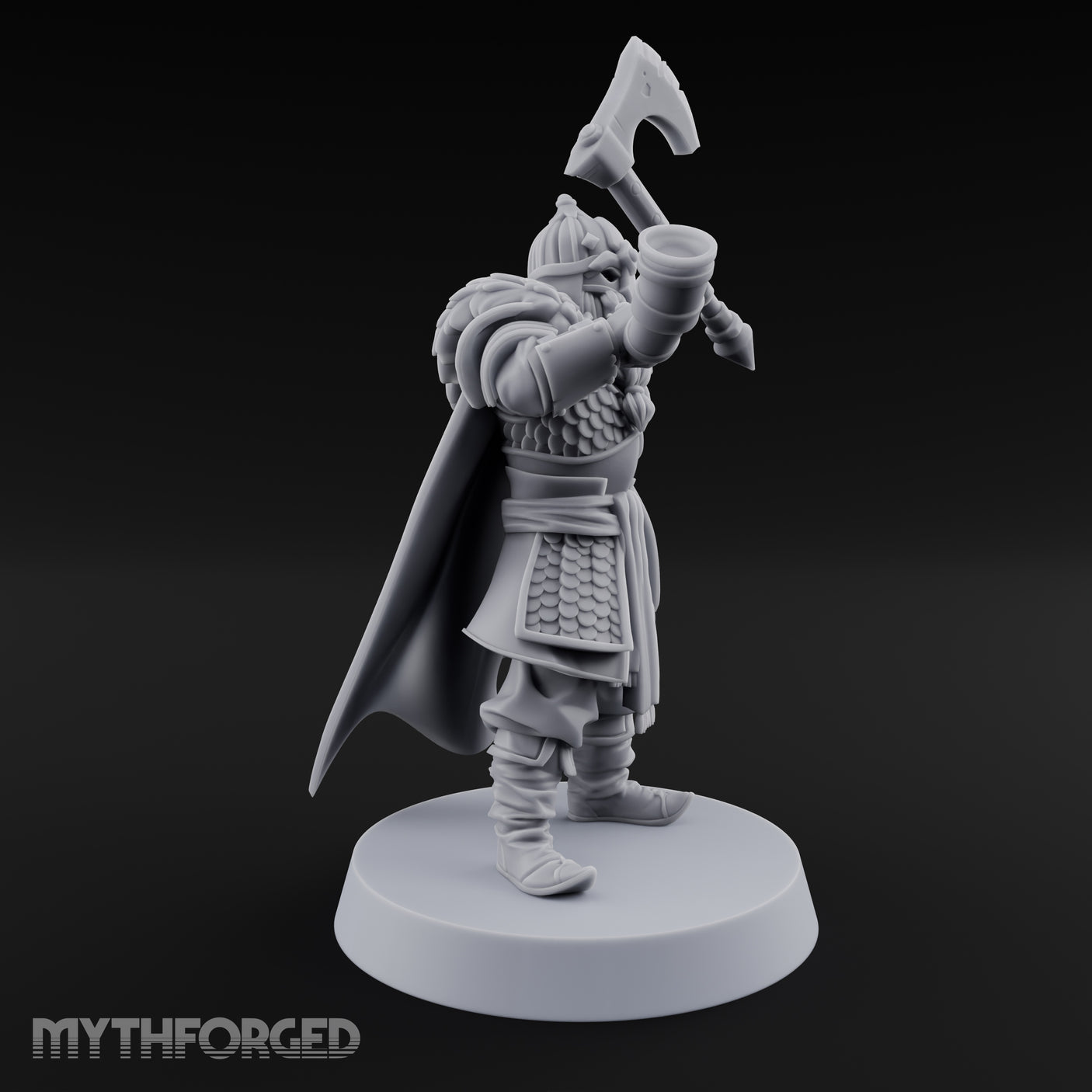 Horn Raising Rallying Chieftain Miniature for Dungeons and Dragons, Pathfinder or other TTRPGs