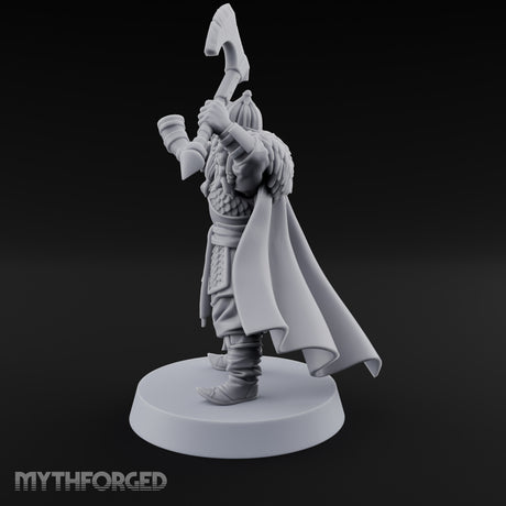 Horn Raising Rallying Chieftain Miniature for Dungeons and Dragons, Pathfinder or other TTRPGs