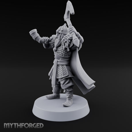 Horn Raising Rallying Chieftain Miniature for Dungeons and Dragons, Pathfinder or other TTRPGs