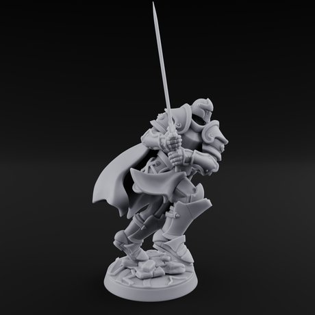 Lunging Forward Human Royal Guards Miniature for Dungeons and Dragons, Pathfinder or other TTRPGs