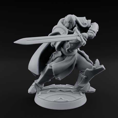 Lunging Forward Human Royal Guard B Miniature for Dungeons and Dragons, Pathfinder or other TTRPGs