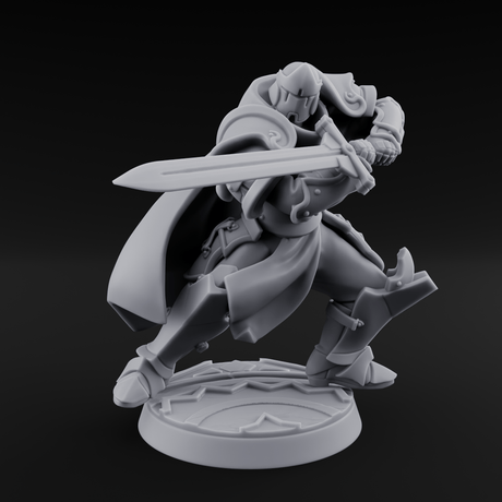 Lunging Forward Human Royal Guard B Miniature for Dungeons and Dragons, Pathfinder or other TTRPGs