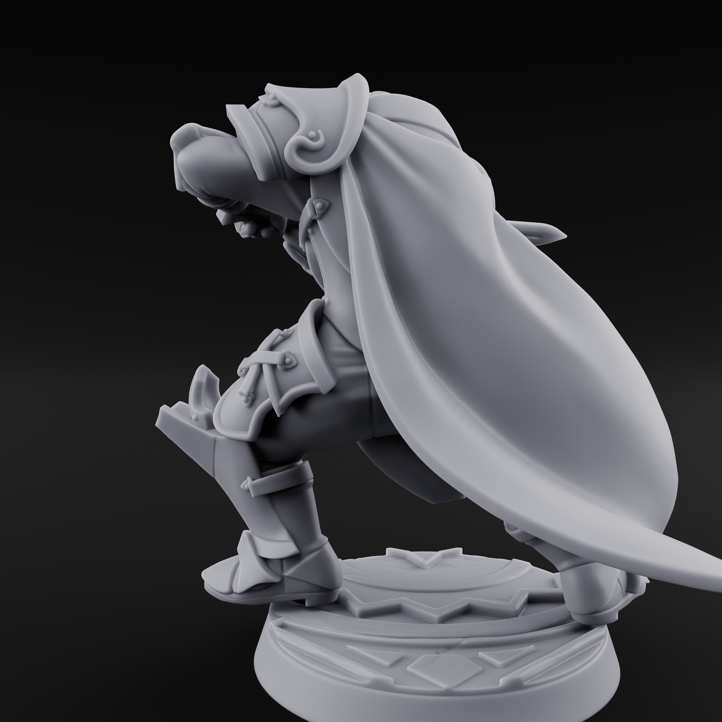 Lunging Forward Human Royal Guard B Miniature for Dungeons and Dragons, Pathfinder or other TTRPGs