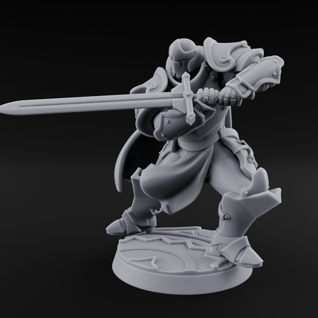 Lunging Forward Human Royal Guard B Miniature for Dungeons and Dragons, Pathfinder or other TTRPGs