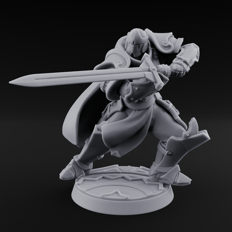 Lunging Forward Human Royal Guard B Miniature for Dungeons and Dragons, Pathfinder or other TTRPGs