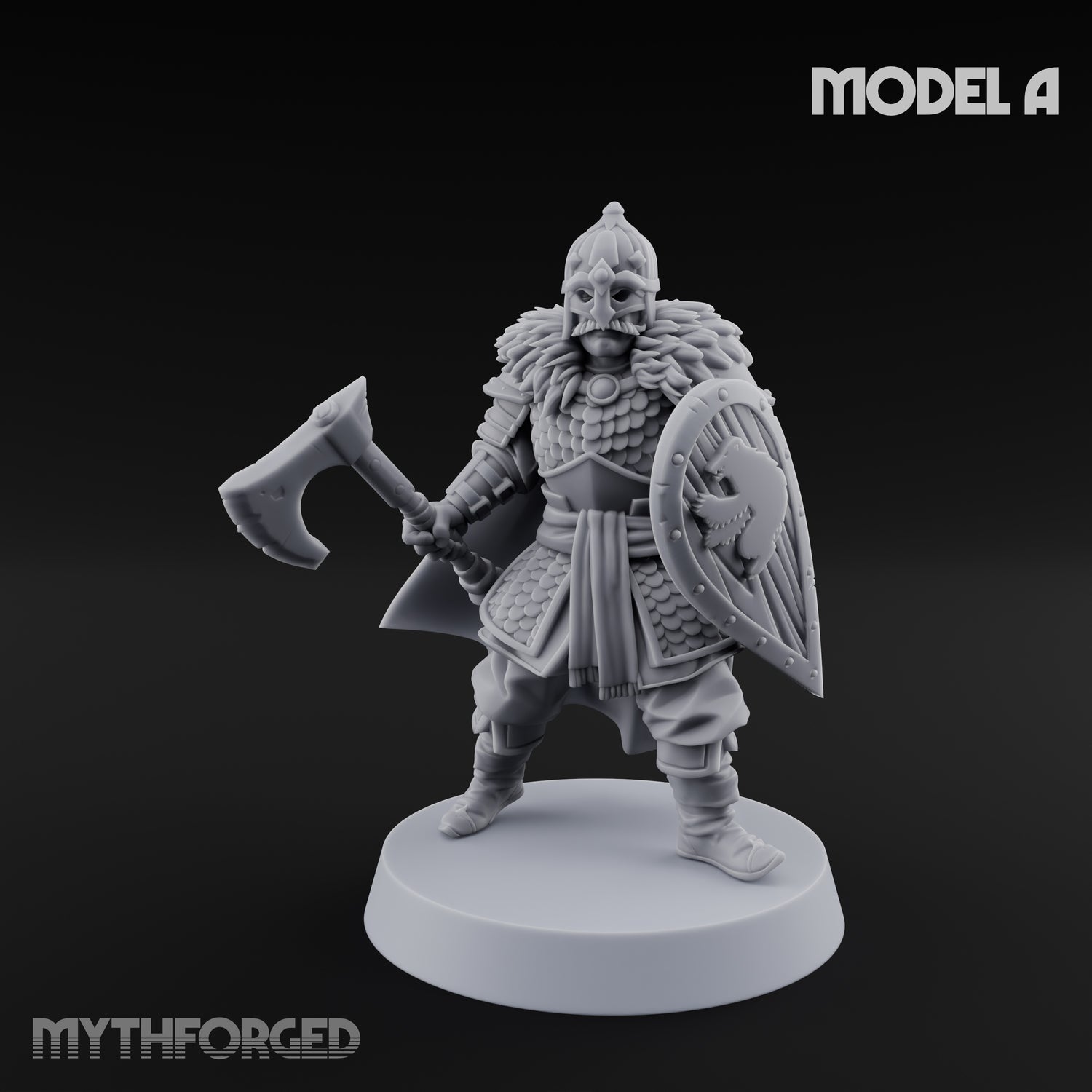 Scale-Clad Axe-Wielding Northern Warriors Miniature for Dungeons and Dragons, Pathfinder or other TTRPGs
