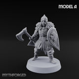 Scale-Clad Axe-Wielding Northern Warriors Miniature for Dungeons and Dragons, Pathfinder or other TTRPGs