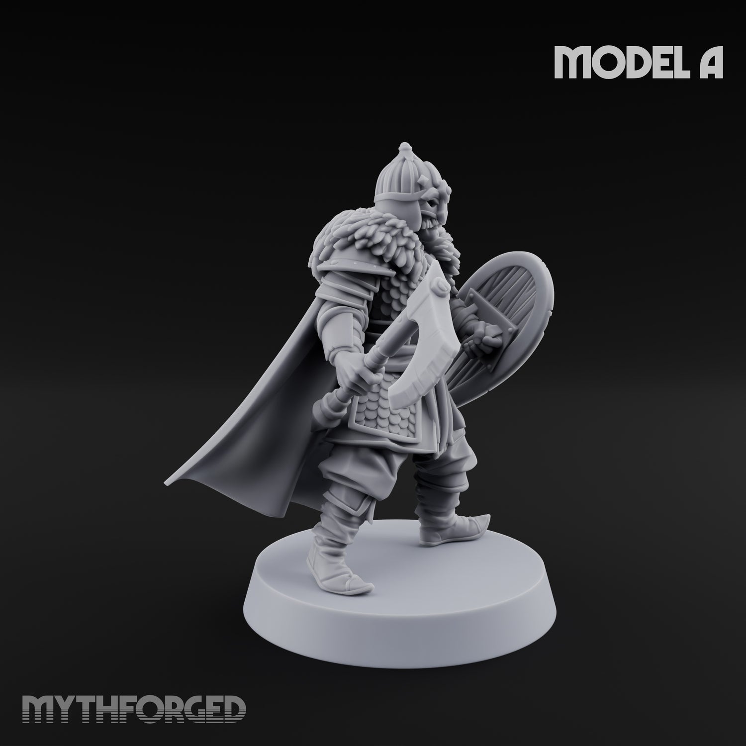 Scale-Clad Axe-Wielding Northern Warriors Miniature for Dungeons and Dragons, Pathfinder or other TTRPGs