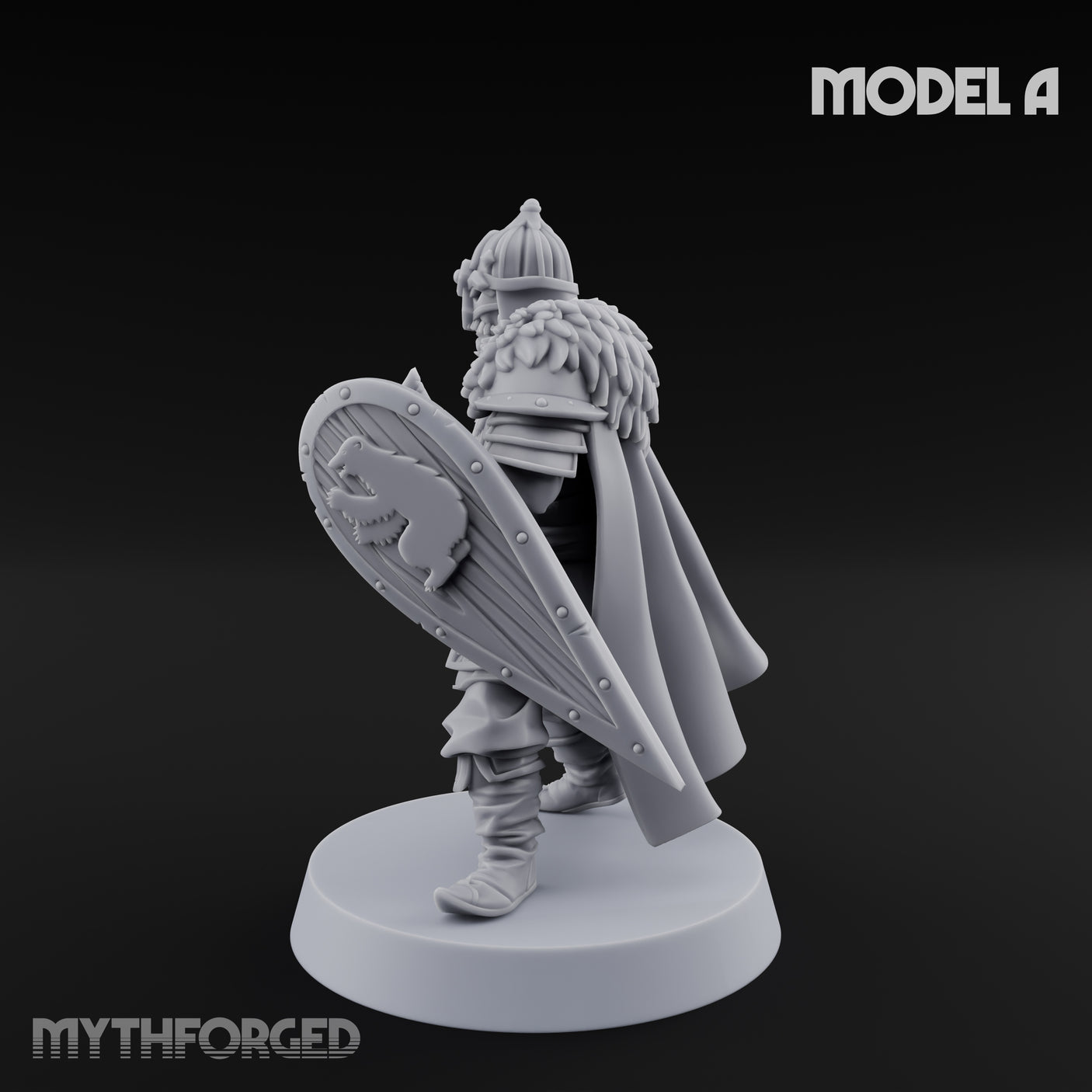 Scale-Clad Axe-Wielding Northern Warrior A Miniature for Dungeons and Dragons, Pathfinder or other TTRPGs