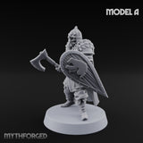 Scale-Clad Axe-Wielding Northern Warrior A Miniature for Dungeons and Dragons, Pathfinder or other TTRPGs